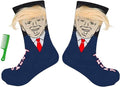 Donald Hair Blue Funny Socks For Supporters of Donald President, Novelty Gag Gifts For Father's Day and 4th of july, Onesize