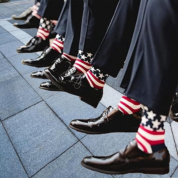 American Flag Blue Funny Socks For Supporters of Donald President, Novelty Gag Gifts For Father's Day and 4th of july, Onesize